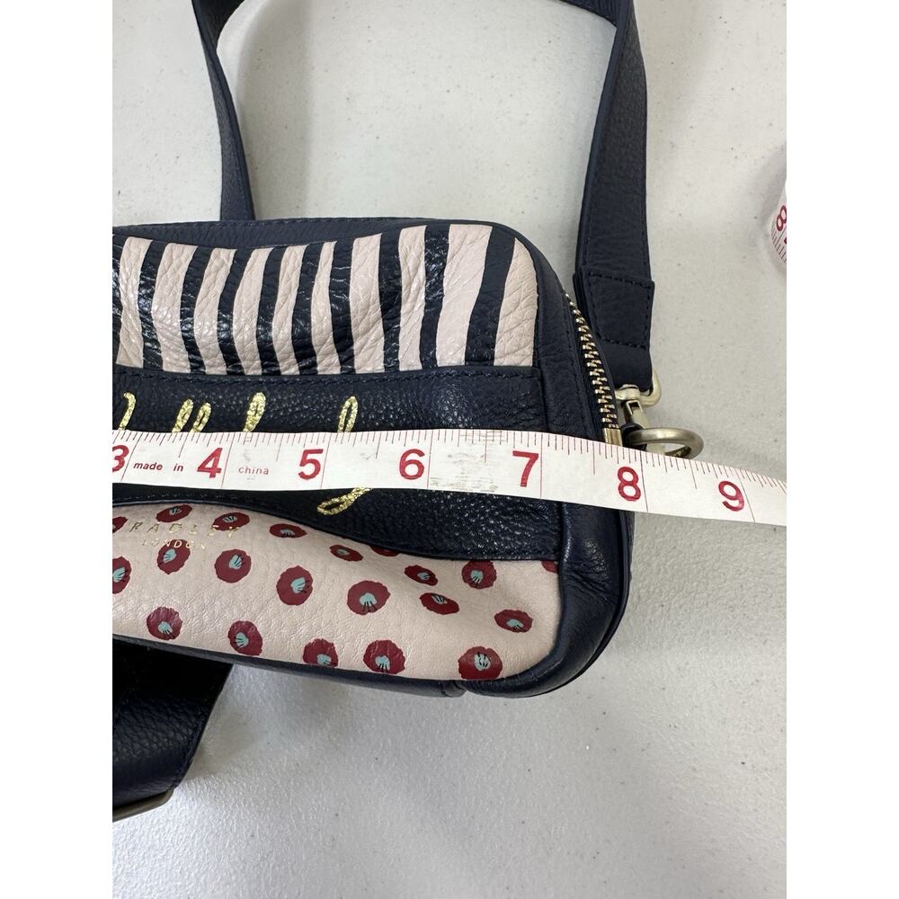 Radley London Hello Lovely Navy Grey Leather Small Crossbody Bag Luxury Dual zip - Picture 16 of 16